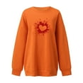 thumbnail image 3 of 50 % de Rabais Liquidation Chandail en Molleton Surdimensionné pour Femmes Mode Automne 2023 Imprimé Ample Manches Longues Blouse Col Rond Chandail Décontracté, 3 of 3