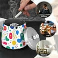 thumbnail image 4 of Yayeee Ashtray with Lid for Cigarette Smokeless Stainless Steel Home Ash Holder, Colorful Round, 4 of 7