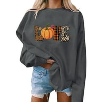 Patlollav Plus Size Halloween Sweatshirt Women Pumpkin Coffee Graphic Cute Halloween Shirts Fall