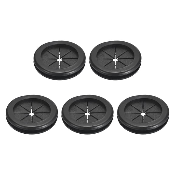 5Pcs Double Sided Rubber Grommets 1-1/4"(32mm) ID 1-1/2"(38mm) Drill Hole, Black