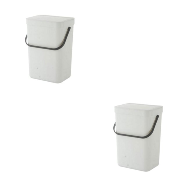Cateissary Bote de basura colgante duradero para una eliminación de basura conveniente y fácil movimiento ha cambiado con un buen rendimiento de blanco 12L 2piezas