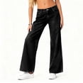 thumbnail image 5 of JULMCOMO Jeans for Women Low Rise Straight Leg Full Length Classic Baggy Jeans Loose Fit Casual Vintage Denim Pants with Pockets Black M, 5 of 5