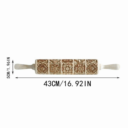 

amousa Christmas Rolling Pin Engraved Rolling Pin Embossed Rolling Pin