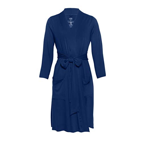 Mommy Robe for Maternity, Labor Delivery Soft Nursing Lounge Wear, Viscose from Bamboo (XX-Large) - Sailor Blue