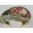 thumbnail image 3 of LBG 14k Yellow Gold Natural Opal and Ruby Womens Band Ring - Size 5, 3 of 5