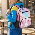 thumbnail image 3 of HUIACONG Cherry Blossom Axolotl 13.5 Inch Backpack for Kids, Lightweight Water Resistant School Bag with Breathable Padded Adjustable Straps, Multi-compartment Bookbag for Elementary Travel, 3 of 7