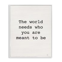 Stupell Industries Inspirational Meant To Be Typography Painting White Framed Art Print Wall Art, 16 x 20