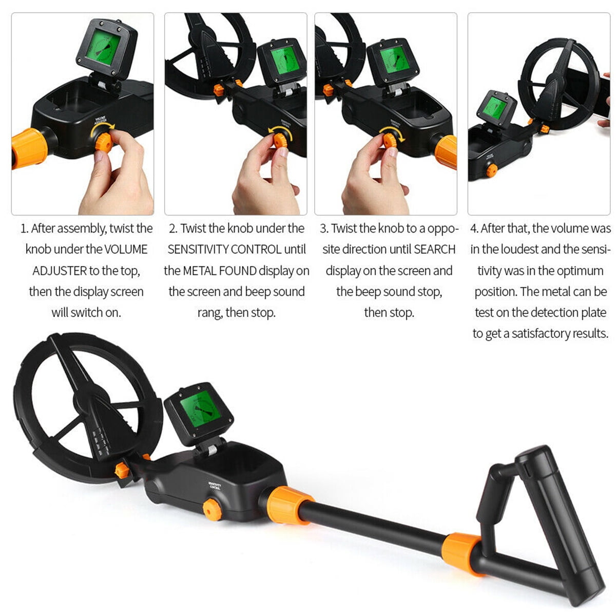 Threns Metal Detector for Kids High Accuracy Adjustable Metal Detector with LCD Display Waterproof Search Coil