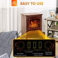 thumbnail image 5 of HOMCOM Electric Fireplace Heater, Fireplace Stove with Realistic LED Flames and Logs, and Overheating Protection, 725W/1450W, Red, 5 of 10