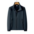thumbnail image 5 of Ceisia Men's Nylon-Spandex Casual Cargo Windbreaker Stand-Up Zipper Flap Solid Color Jacket Gift, 5 of 5