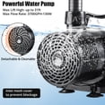 thumbnail image 2 of Telyswee 3700GPH Submersible Water Pump w/ Adapters, 130W Electric Water Pump w/ 31 FT Lift Height Quiet Operation Vertical/Horizontal for Ponds, Fountains, Aquarium, Hydroponic & Water Circulation, 2 of 7