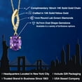 thumbnail image 2 of Gem Stone King 14K Yellow Gold Purple Amethyst and Lab Grown Diamond Pendant Necklace for Women | 1.63 Cttw | Gemstone February Birthstone | Oval 9X7MM | With 18 inch Chain, 2 of 6