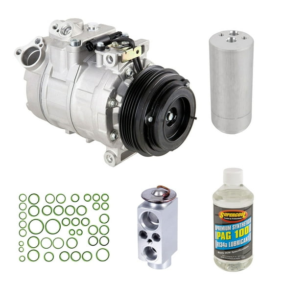 AC Compressor & A/C Repair Kit For BMW X3 2004 2005 2006 - Includes Drier, Expansion Valve, PAG Oil & O-Ring Seals - BuyAutoParts