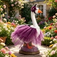 thumbnail image 2 of Ccwuwei Porch Goose Clothes, UV Resistant 23" Outdoor Porch Goose Dress Set, All Seasons Holiday Halloween, Thanksgiving, Christmas for Patio Yard Garden Decor, Porch Goose Decorations - Purple, 2 of 9