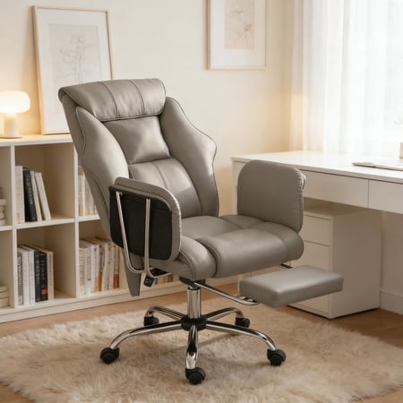 gray massage office chair with product