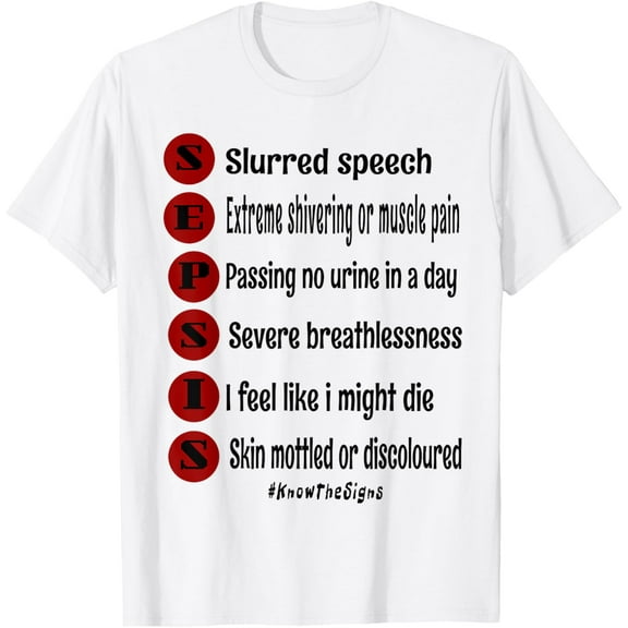 t-shirt Sepsis Awareness - Sepsis Warrior & Sepsis Survivor T-Shirt mens, woman, white,funny,journey,Crew Neck, Short Sleeve,printing