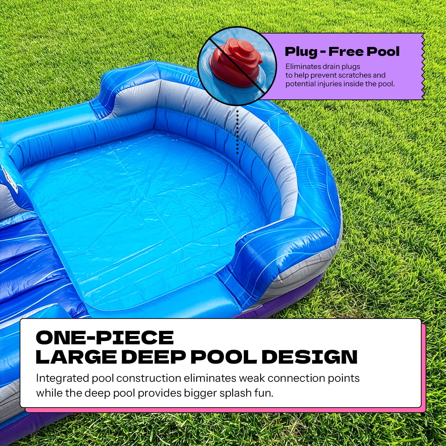 POP JUMP Tropical 23' Waterslide with Pool