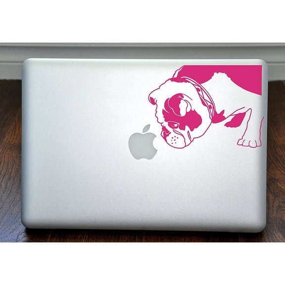 Brit the English Bulldog Hot Pink Decal for 13" Macbook