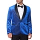 thumbnail image 1 of CHAQUETA DE TRAJE CHIC PARA HOMBRE CON SOLAPA DE CHALECO Y UN BOTÓN, TEJIDO METÁLICO BRILLANTE, BLAZERS 2XL AZUL, 1 of 5