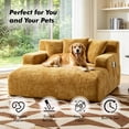 thumbnail image 6 of Homefun 61'' Oversized Chenille Chaise Lounge Chair,No Assembly Indoor Reading Sofa with 3 Pillows for Living Room Bedroom,Yellow, 6 of 8