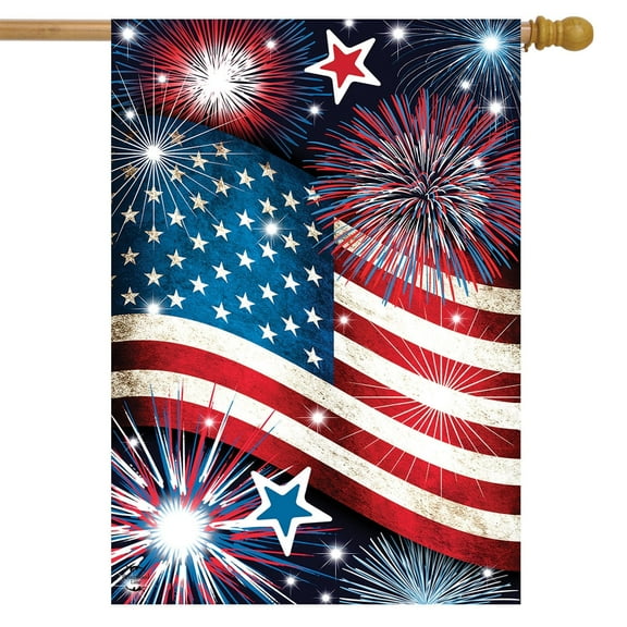 Stars and Stripes Patriotic House Flag