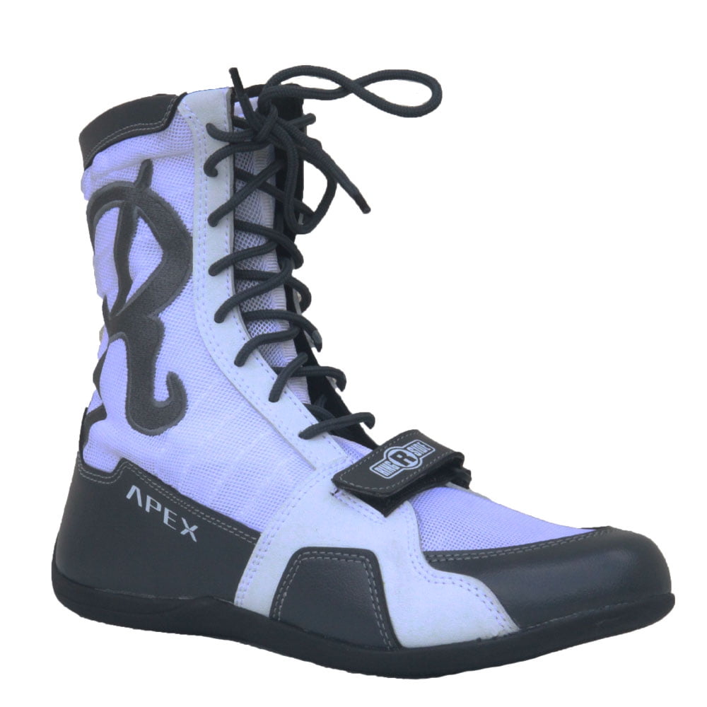 Ringside Apex Elite Boxing Shoes, Black/Silver, Size 10