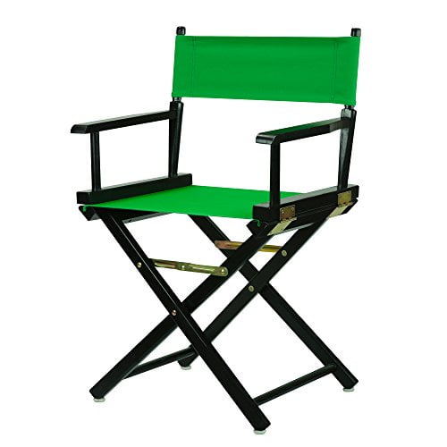 Casual Home Directors Chair ,Black Frame/Green Canvas,18" - Classic Height