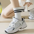 thumbnail image 4 of TNOBHG Sweat-absorbent Socks 1 Pair Women's Mid-tube Striped Contrast Color Socks High Elasticity Anti-slip Breathable Soft Sweat-absorbent Anti-shrink, 4 of 8