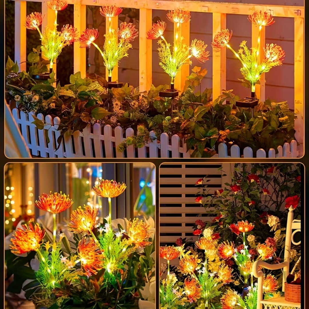 Red Solar Lantern With Glowing Flowers And Stems, Upgraded Solar Panels, Solar Lantern For Outdoor Garden Decoration, Courtyard Decoration, And Mother's Gift