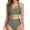 ArmyGreen, variant on Women Two Piece Vintage Swimsuit Retro Halter Ruched High Waist Bikini with Bottom