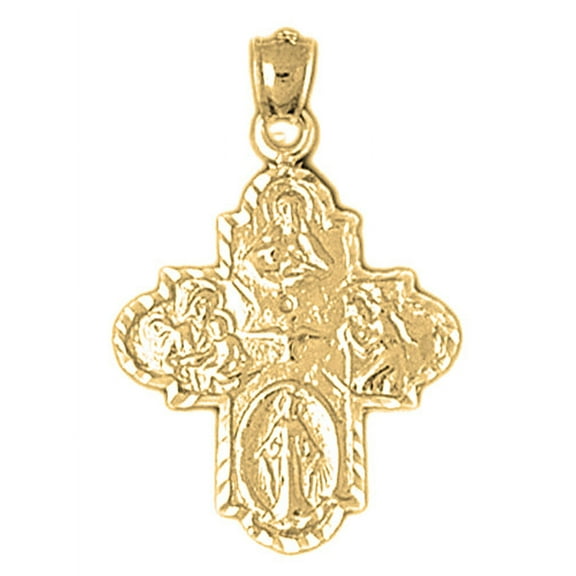 18K Yellow Gold 4-Way Cross Pendant - 31 mm