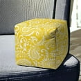 thumbnail image 6 of 17" Yellow Cube Paisley Indoor Outdoor Pouf Cover, 6 of 6