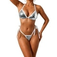 thumbnail image 3 of BOBOGOJP Women's Triangle Bikini Set Sexy Halter String Two Piece Swimsuit Brazillian Bathing Suit Cheeky Cute Swimwear Silver for Size S, 3 of 8