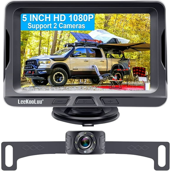 Backup Camera for Car with 5" Monitor, HD 1080P Rear View Camera System for Car,Truck,Camper,Van,Support Add 2nd Camera