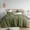 Olive Green, variant on Soft Washed Pleated Bedding Sets with Pintuck Pleated Design, Comforter Set, Extra Softness Premium Microfiber Filling, All Season Lightweight