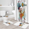 thumbnail image 3 of FMSHPON Halloween 4 Piece Bathroom Set Shower Curtain Bath Rug Contour Mat and Toilet Lid Cover, 3 of 7