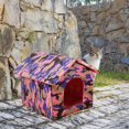 thumbnail image 4 of Caseta para gatos al libre, caseta para perros, fácil de montar, nido comunitario desmontable, cama cueva para mascotas, refugio de invierno para Tamaño pequeño 33 x 30 x 33 cm, 4 of 6