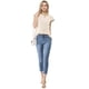 thumbnail image 4 of Camiseta Manga Tulipán Cuello En V Básico Para Mujer Beige M, 4 of 4