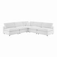 thumbnail image 3 of Modway Commix 5-Piece Down Filled Overstuffed Performance Velvet Sectional Sofa in White, 3 of 5