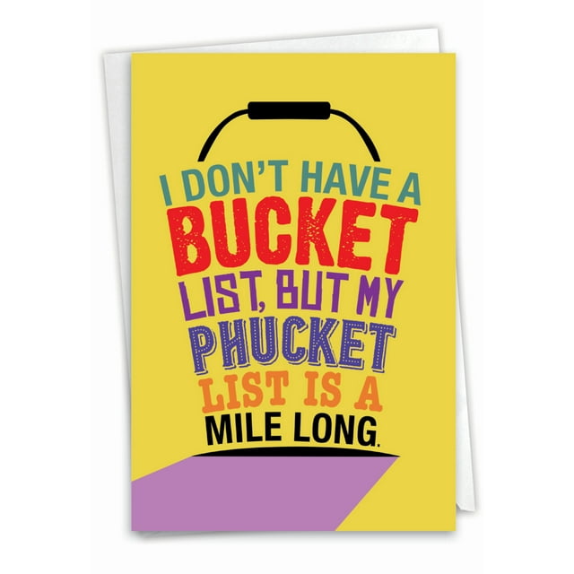 1 Funny Birthday Card with Envelope - Bucket List C9358BDG