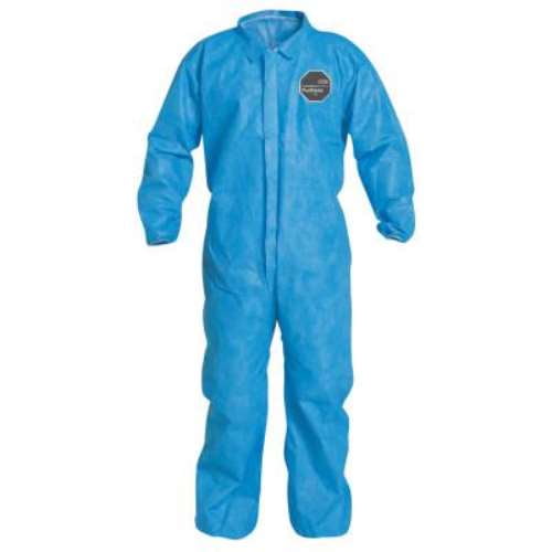 Dupont Collared Coveralls,5XL,Blue,SMS,PK25 PB125SBU5X002500