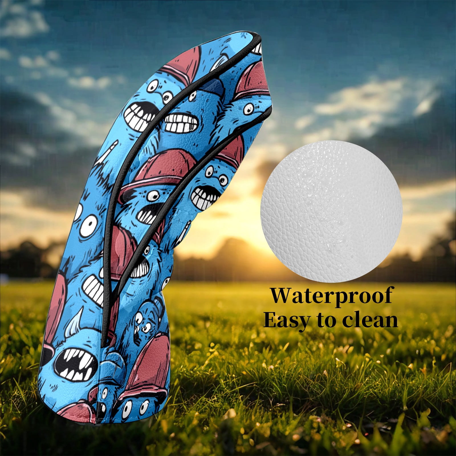 Golf Club Head Covers Furry Monster Premium Plush Velvet Lining, Waterproof Golf Headcovers Driver & Fairway Woods for Scratch Protection Novelty Gift for Men & Women