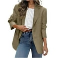 thumbnail image 3 of Bxsruta Jacket for Women, Women's Outerwear Open Front Longline Work Blazer, Business Casual Pocket Lining Suit Jacket for Office, 3 of 8