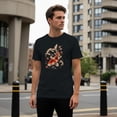 thumbnail image 3 of Smartprints Japanese Koi Fish Cherry Blossoms Men's T-Shirt Black, Cotton, S, 3 of 4