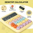 thumbnail image 5 of Mechanical Switch Calculator with Big Buttons, Calculators Desktop, 12 Digits, Large LCD Display, Desk Calculator, Cute Pink Calculators for Teachers Students Basic Office (Yellow), 5 of 14