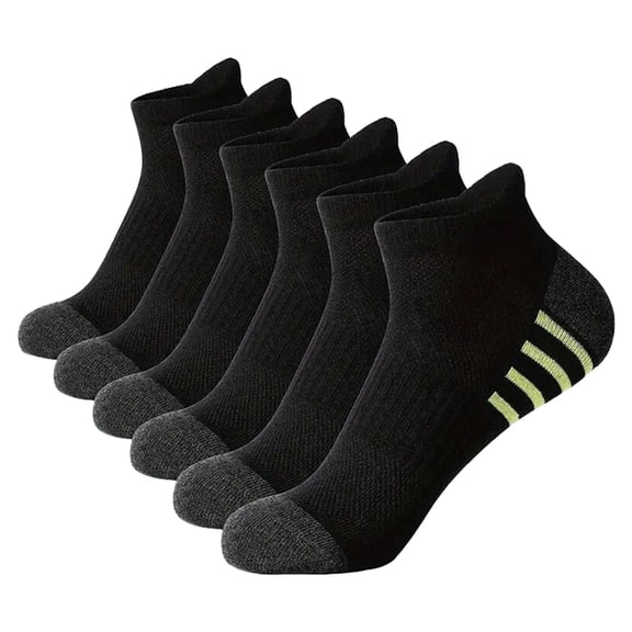 AirLoni 6 Pairs No Show Socks Men Lightweight Stretch Polyester Skin Friendly Casual Athletic Socks All Seasons Daily Travel Beach Outdoor Running Socks Ankle Socks Black,One Size