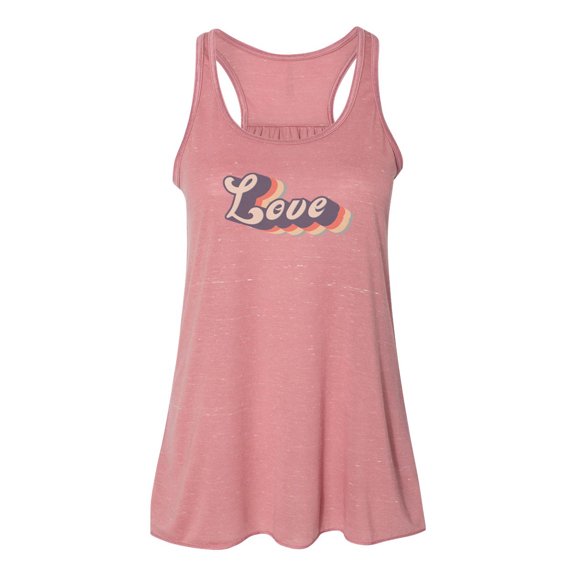 "Racerback, LOVE, Retro Tank Top, Vintage Racerback, Soft Bella Canvas, Sublimation, Gift For Her, Vintage Tank, Ladies Top, 70's Tank, 80's, Mauve Marble, MEDIUM"