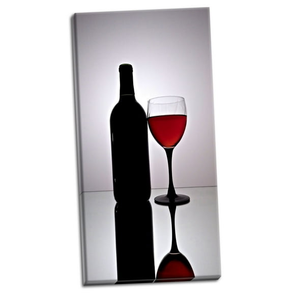 Gango Home Decor Wine Reflections III by Monika Burkhart (Ready to Hang); One 18x36in Hand-Stretched Canvas