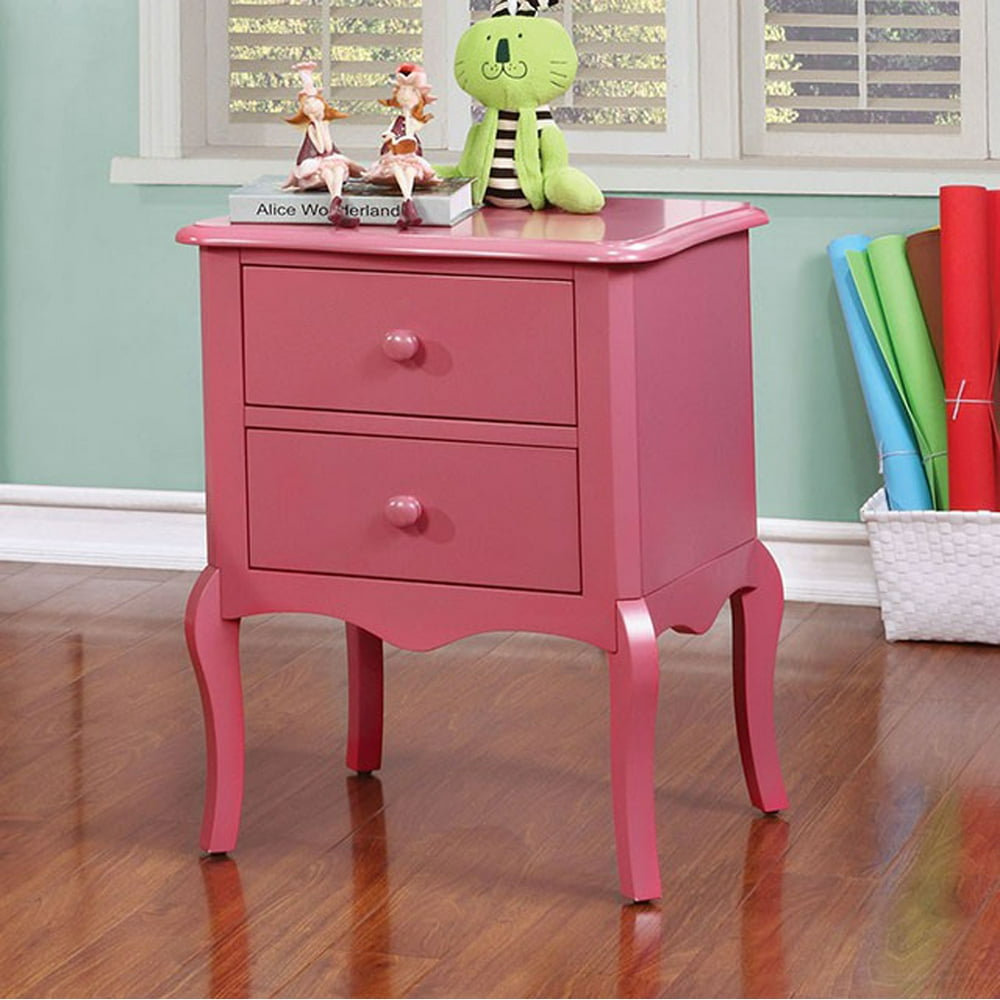 Traditional Style Night Stand Pink