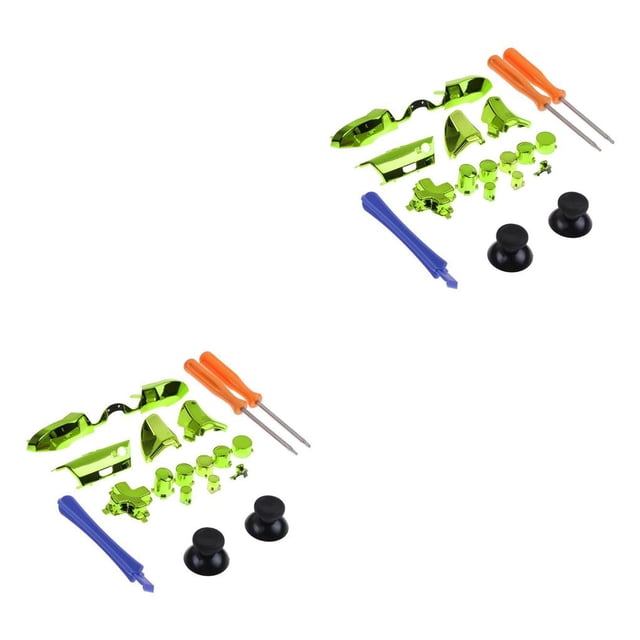 Bearachild Juego de botones completamente chapados, gatillos de parachoques, reemplazo de destornillador Dpad LB RB LT RT para controlador One Verde 2piezas